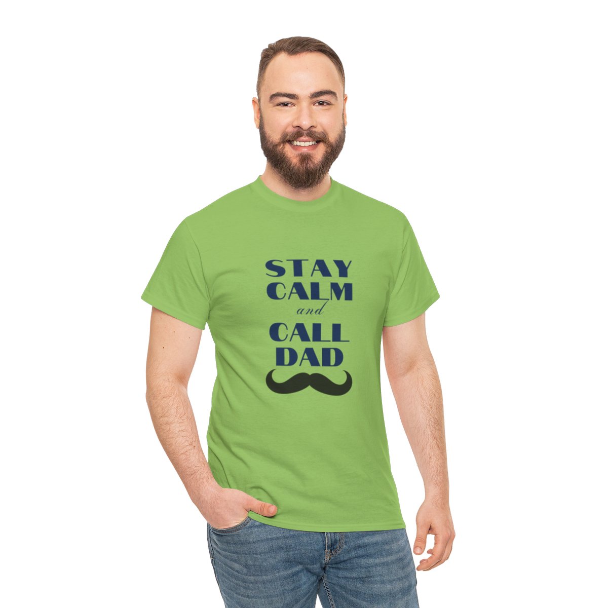 Stay Calm & Call Dad: Unisex Heavy Cotton Tee 148 Stay Calm & Call Dad: Unisex Heavy Cotton Tee - Image 148