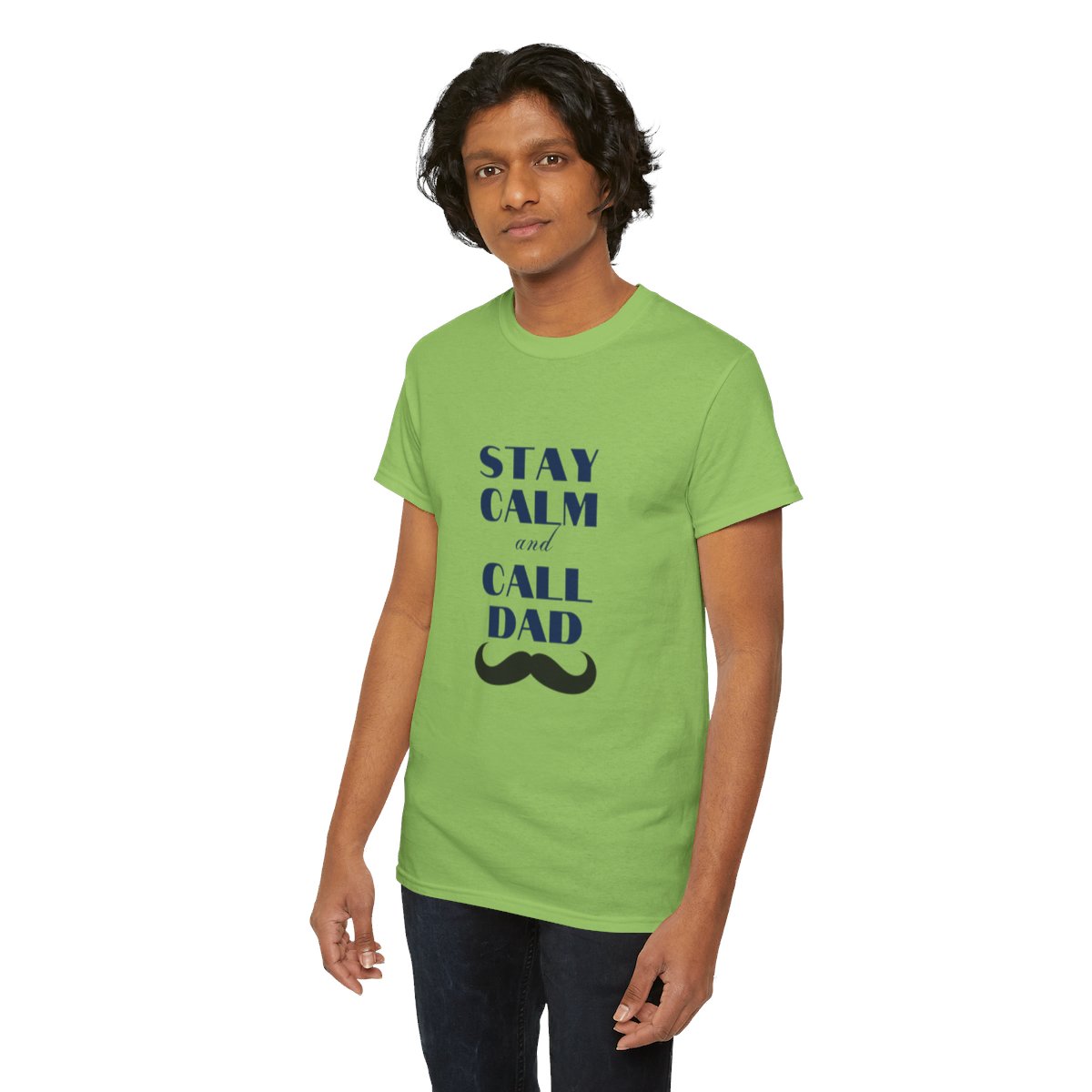 Stay Calm & Call Dad: Unisex Heavy Cotton Tee 154 Stay Calm & Call Dad: Unisex Heavy Cotton Tee - Image 154