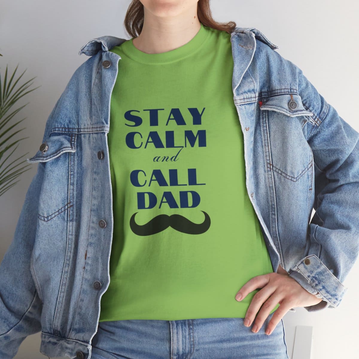 Stay Calm & Call Dad: Unisex Heavy Cotton Tee 158 Stay Calm & Call Dad: Unisex Heavy Cotton Tee - Image 158