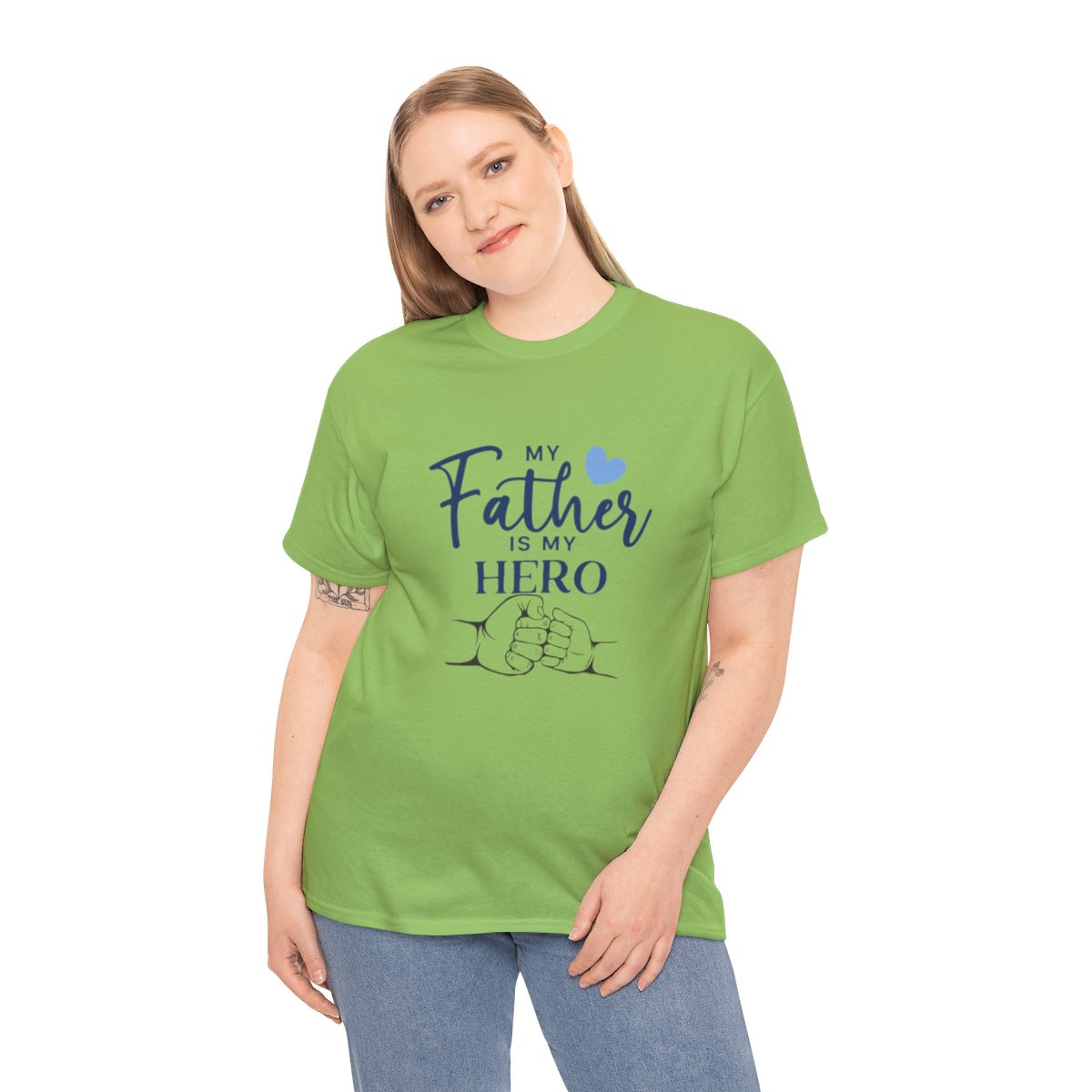 My father is my hero: Unisex Heavy Cotton Tee - Image 148