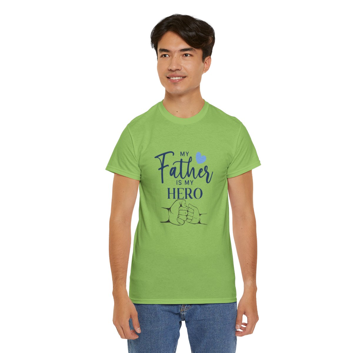 My father is my hero: Unisex Heavy Cotton Tee - Image 157