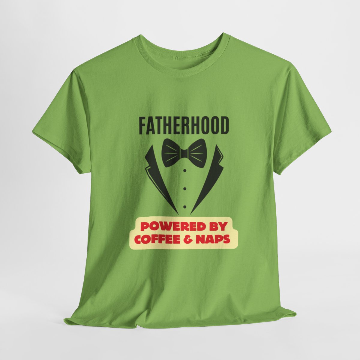 Fatherhood: Powered By Coffee & Nap: Unisex Heavy Cotton Tee - Image 115