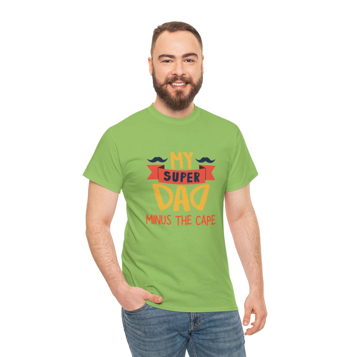 My Super Dad Minus The Cape: Unisex Heavy Cotton Tee - Image 121