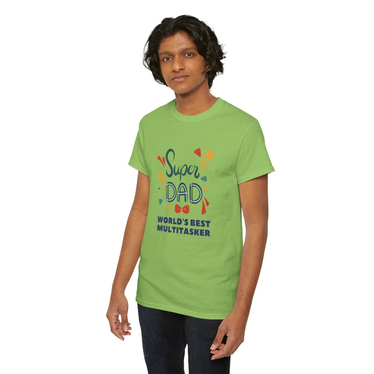 Super-dad: World's Best Multitasker: Unisex Heavy Cotton Tee - Image 127
