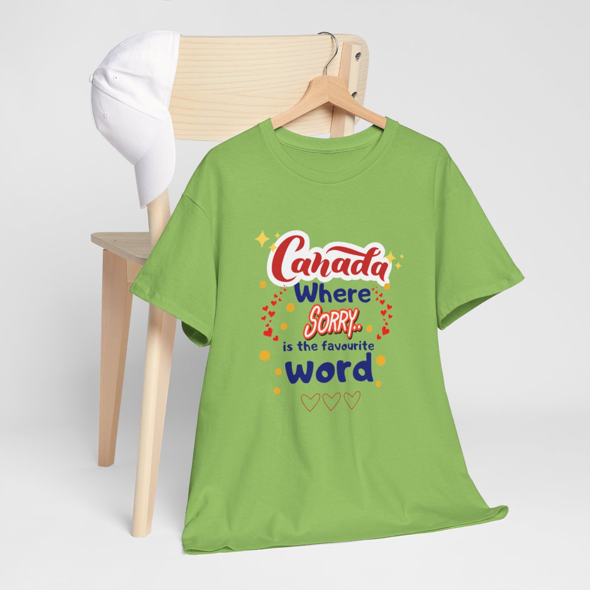 Canada, Where Sorry Is The Favourite Word: Unisex Heavy Cotton Tee - Image 170