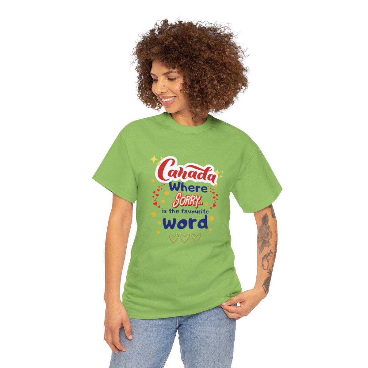 Canada, Where Sorry Is The Favourite Word: Unisex Heavy Cotton Tee - Image 173