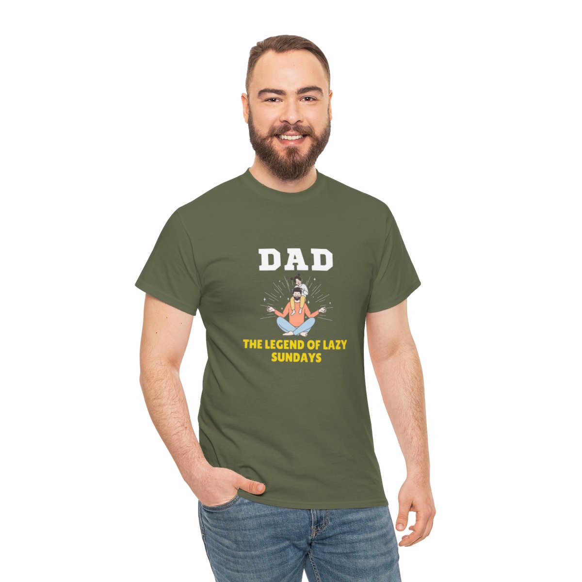 Dad: The Legend of Lazy Sundays: Unisex Heavy Cotton Tee - Image 94