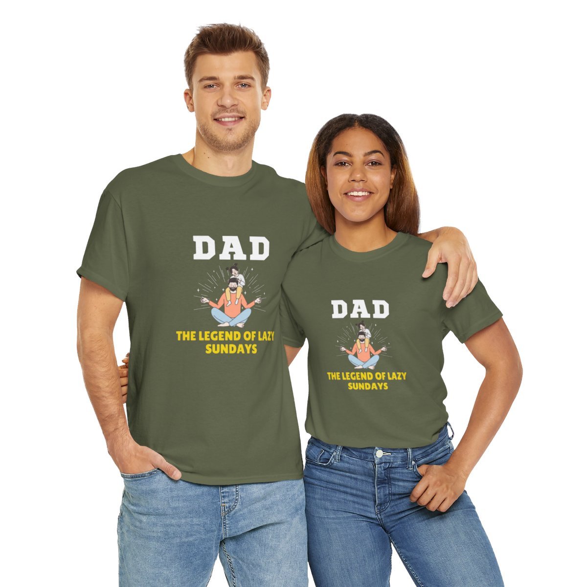 Dad: The Legend of Lazy Sundays: Unisex Heavy Cotton Tee - Image 105