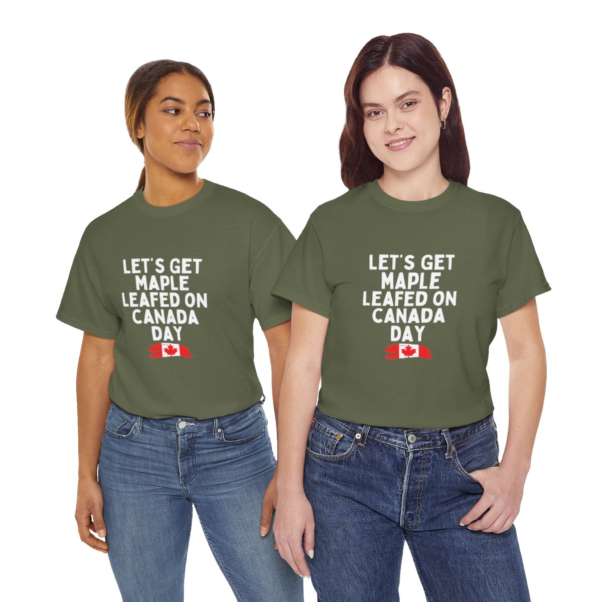 Let's Get Maple Leaf On Canada Day: Unisex Heavy Cotton Tee - Image 160
