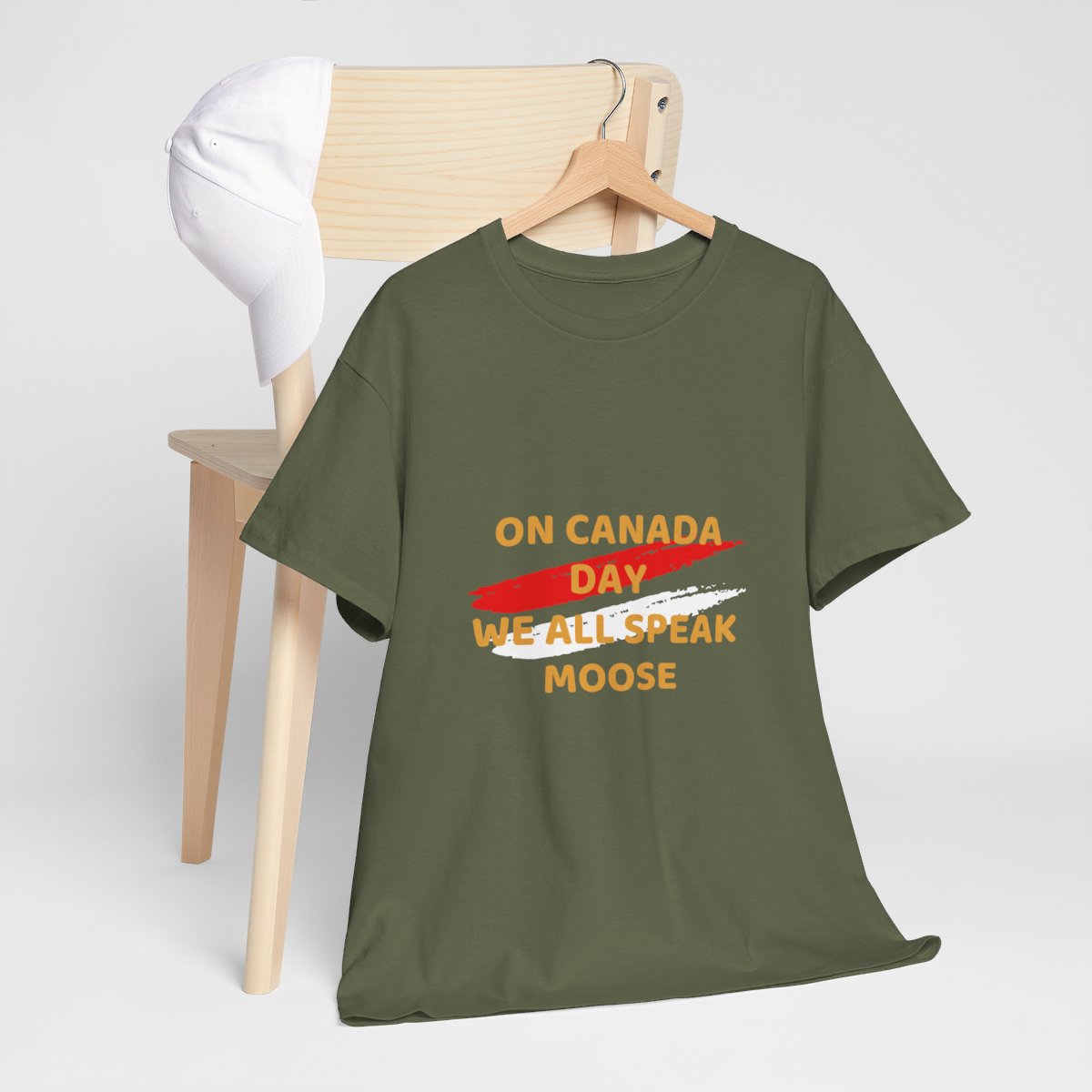 On Canada Day: We All Speak Moose: Unisex Heavy Cotton Tee - Image 28