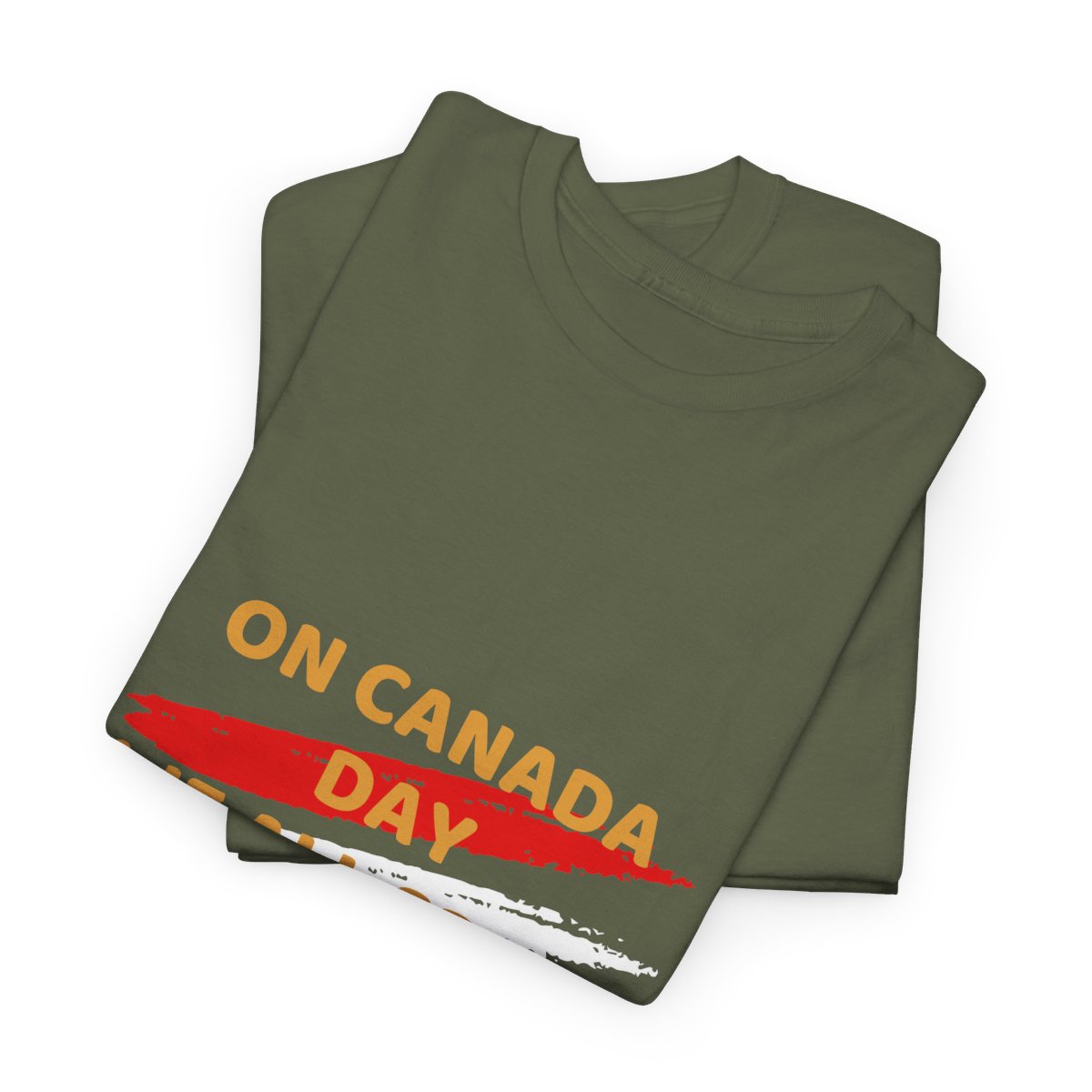 On Canada Day: We All Speak Moose: Unisex Heavy Cotton Tee - Image 33