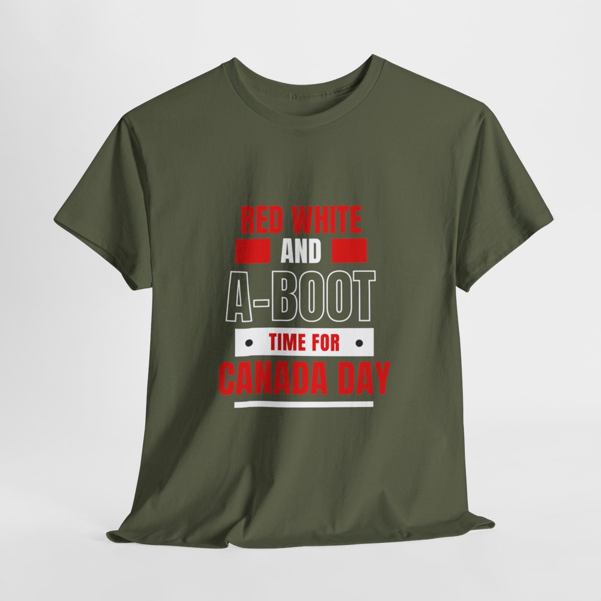 Red White And A-Boot Time for Canada Day: Unisex Heavy Cotton Tee - Image 61