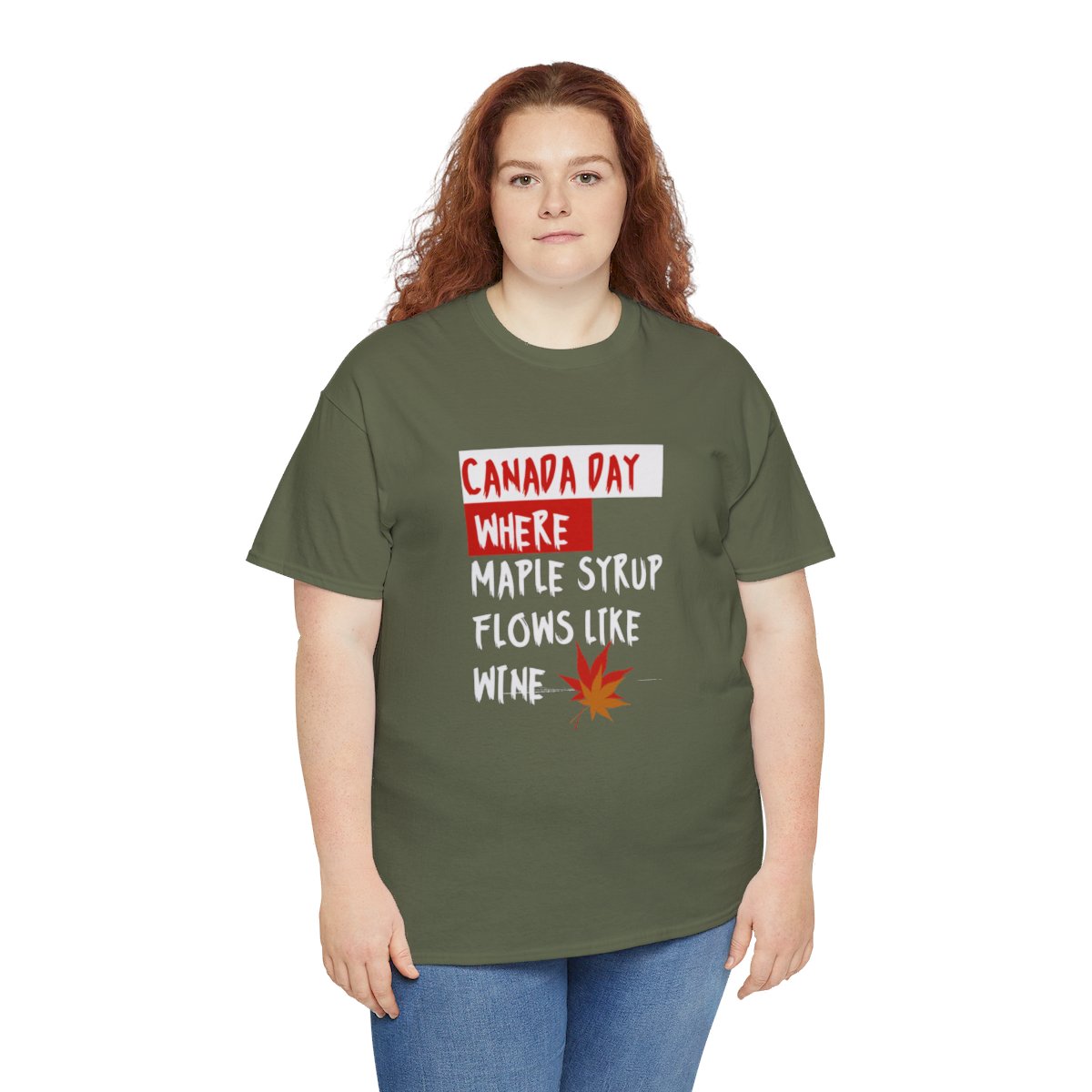 Canada Day: Where Maple Syrup Flows Like Wine: Unisex Heavy Cotton Tee - Image 123