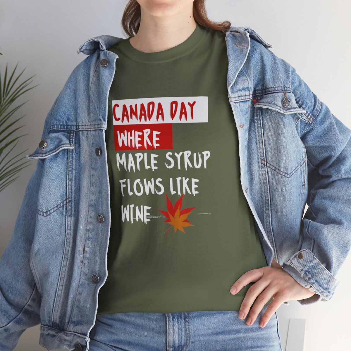 Canada Day: Where Maple Syrup Flows Like Wine: Unisex Heavy Cotton Tee - Image 131