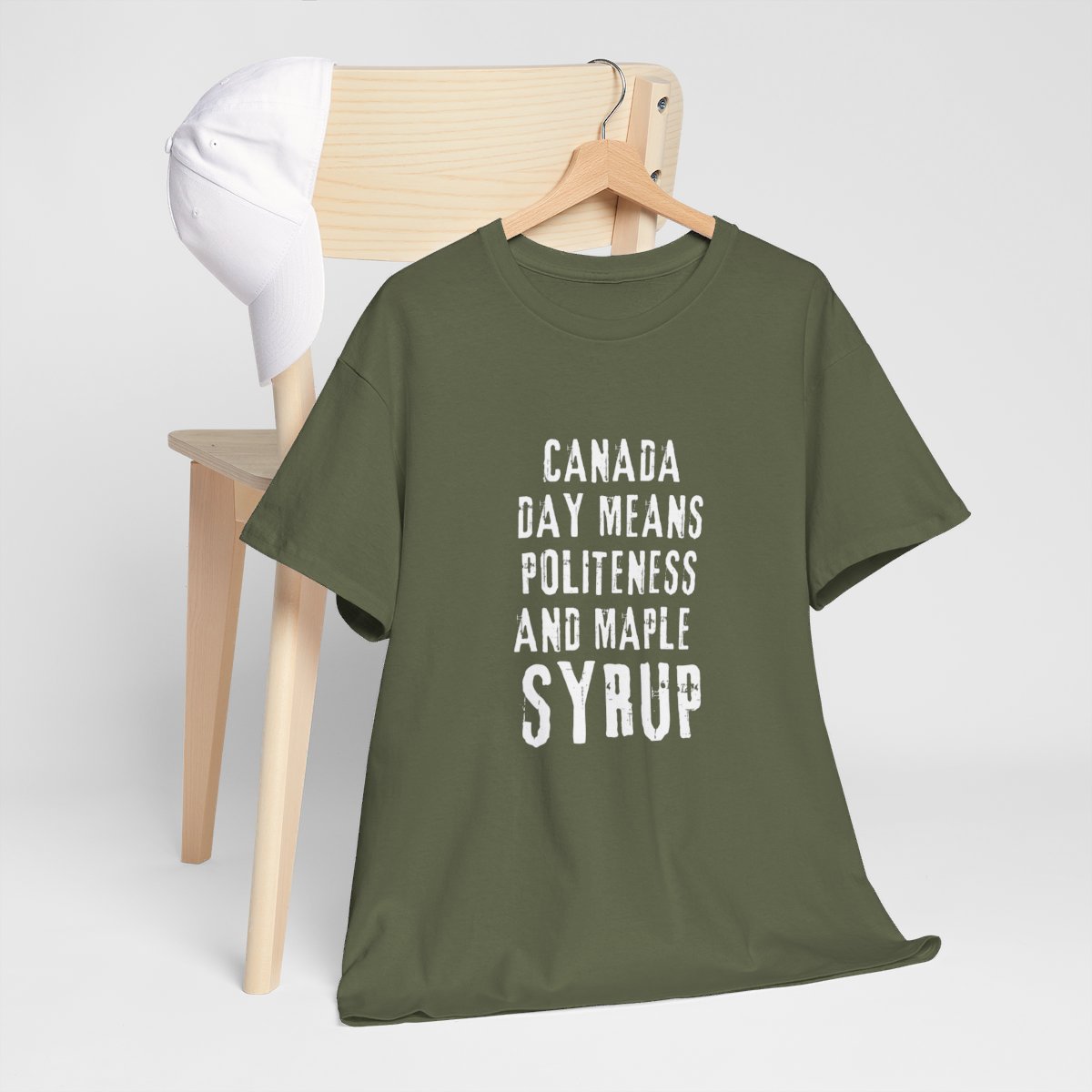 Canada Day Means Politeness & Maple Syrup: Unisex Heavy Cotton Tee 82 Canada Day Means Politeness & Maple Syrup: Unisex Heavy Cotton Tee - Image 82