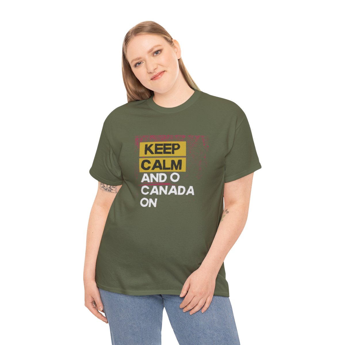 Keep Calm & O Canada On: Unisex Heavy Cotton Tee - Image 121