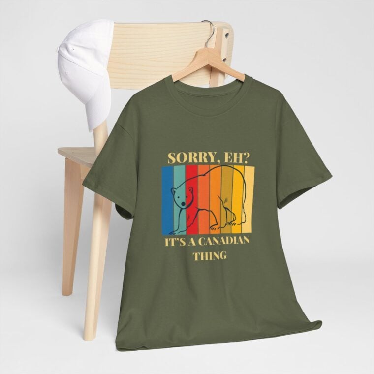 Sorry Eh? It's A Canadian Thing: Unisex Heavy Cotton Tee - Image 82