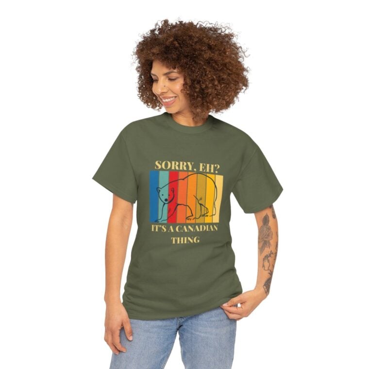 Sorry Eh? It's A Canadian Thing: Unisex Heavy Cotton Tee - Image 92