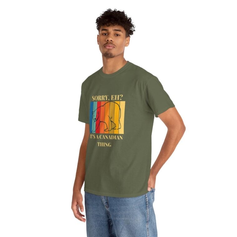 Sorry Eh? It's A Canadian Thing: Unisex Heavy Cotton Tee - Image 95