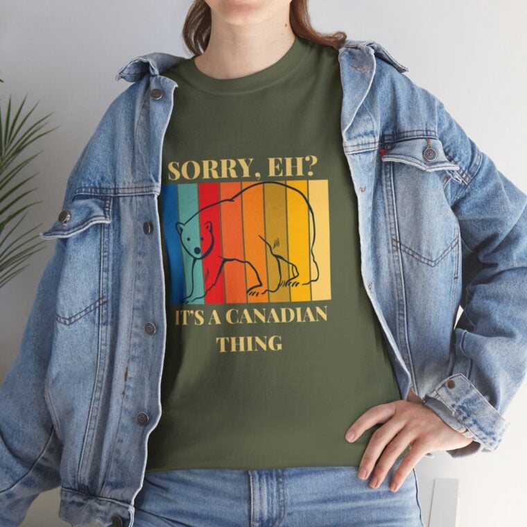 Sorry Eh? It's A Canadian Thing: Unisex Heavy Cotton Tee - Image 104