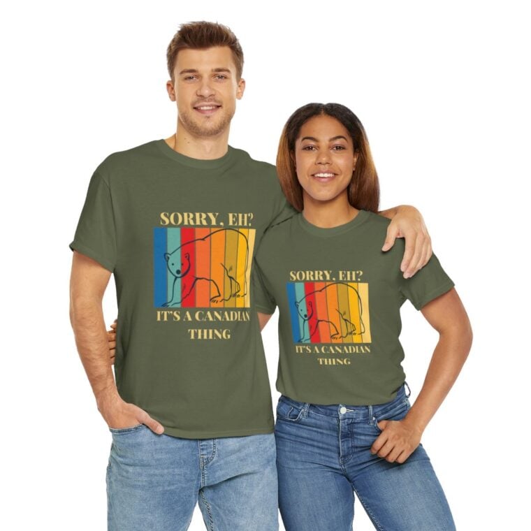 Sorry Eh? It's A Canadian Thing: Unisex Heavy Cotton Tee - Image 105