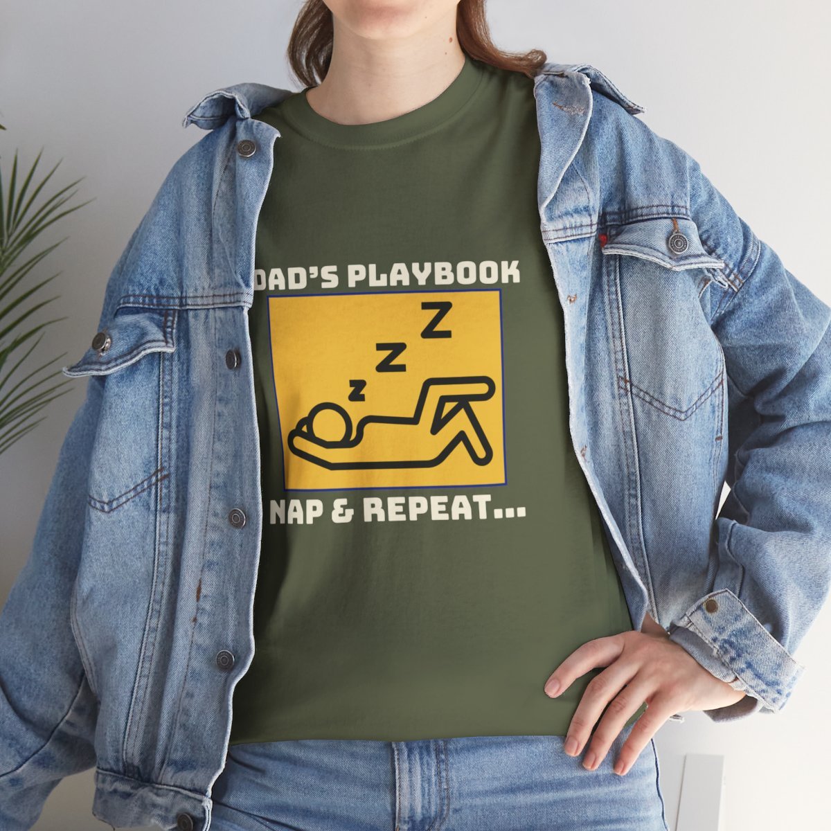 Dad's Playbook, Nap & Repeat: Unisex Heavy Cotton Tee