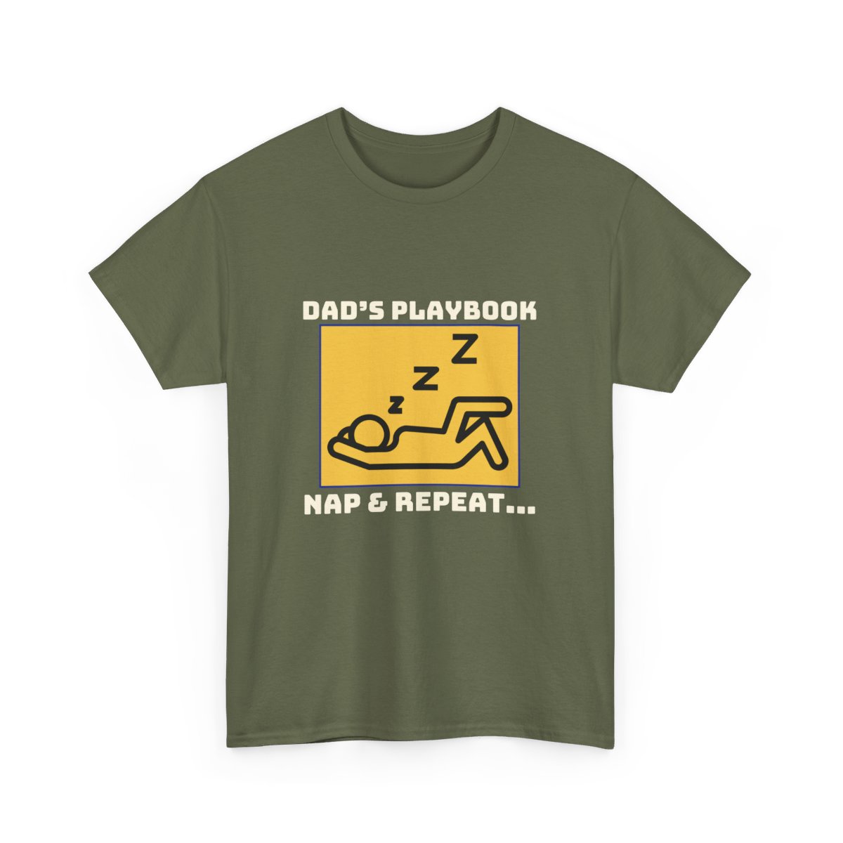 Dad's Playbook, Nap & Repeat: Unisex Heavy Cotton Tee - Image 4