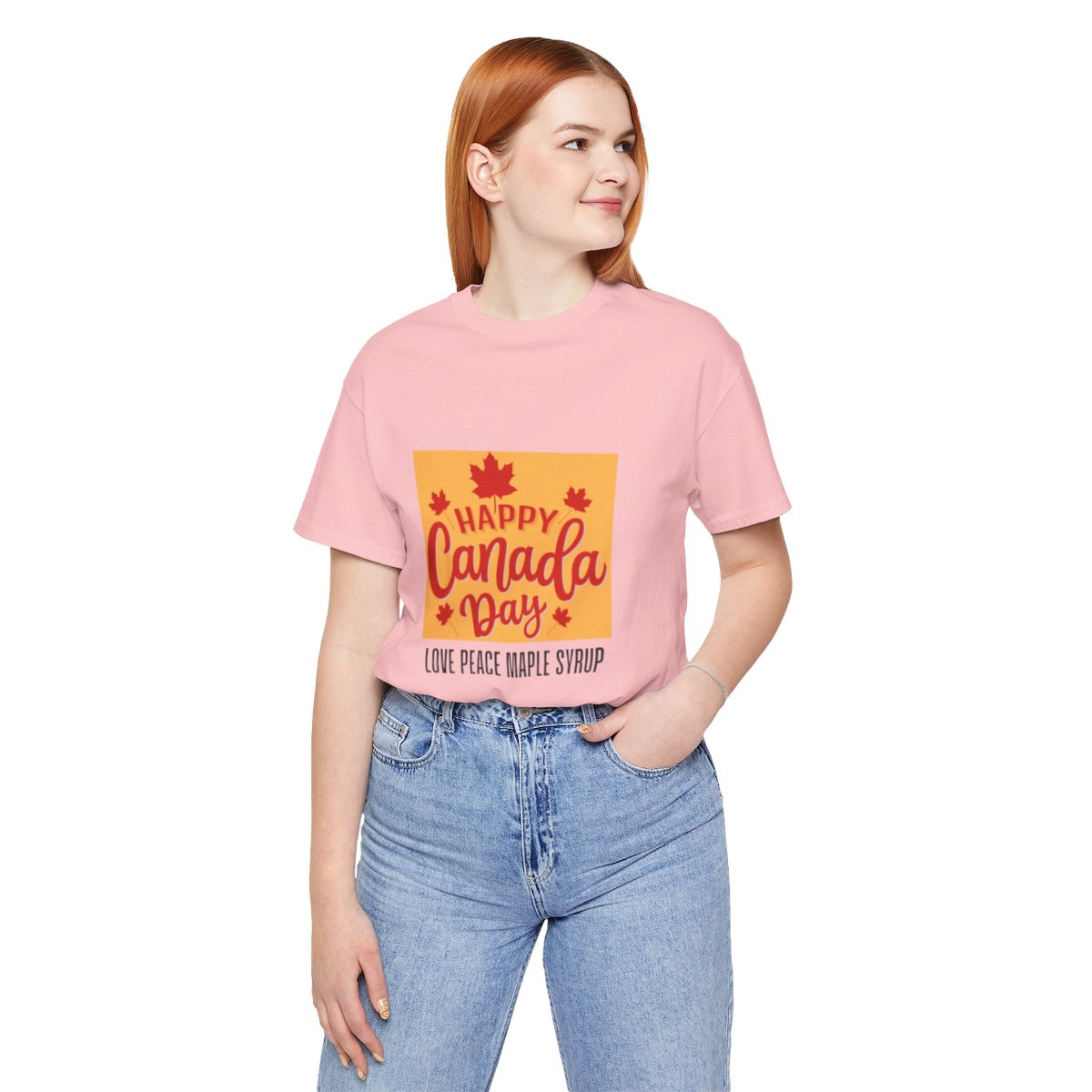 Happy Canada Day, Love Peace Maple Syrup: Unisex Jersey Short Sleeve Tee 105 Happy Canada Day, Love Peace Maple Syrup: Unisex Jersey Short Sleeve Tee - Image 105