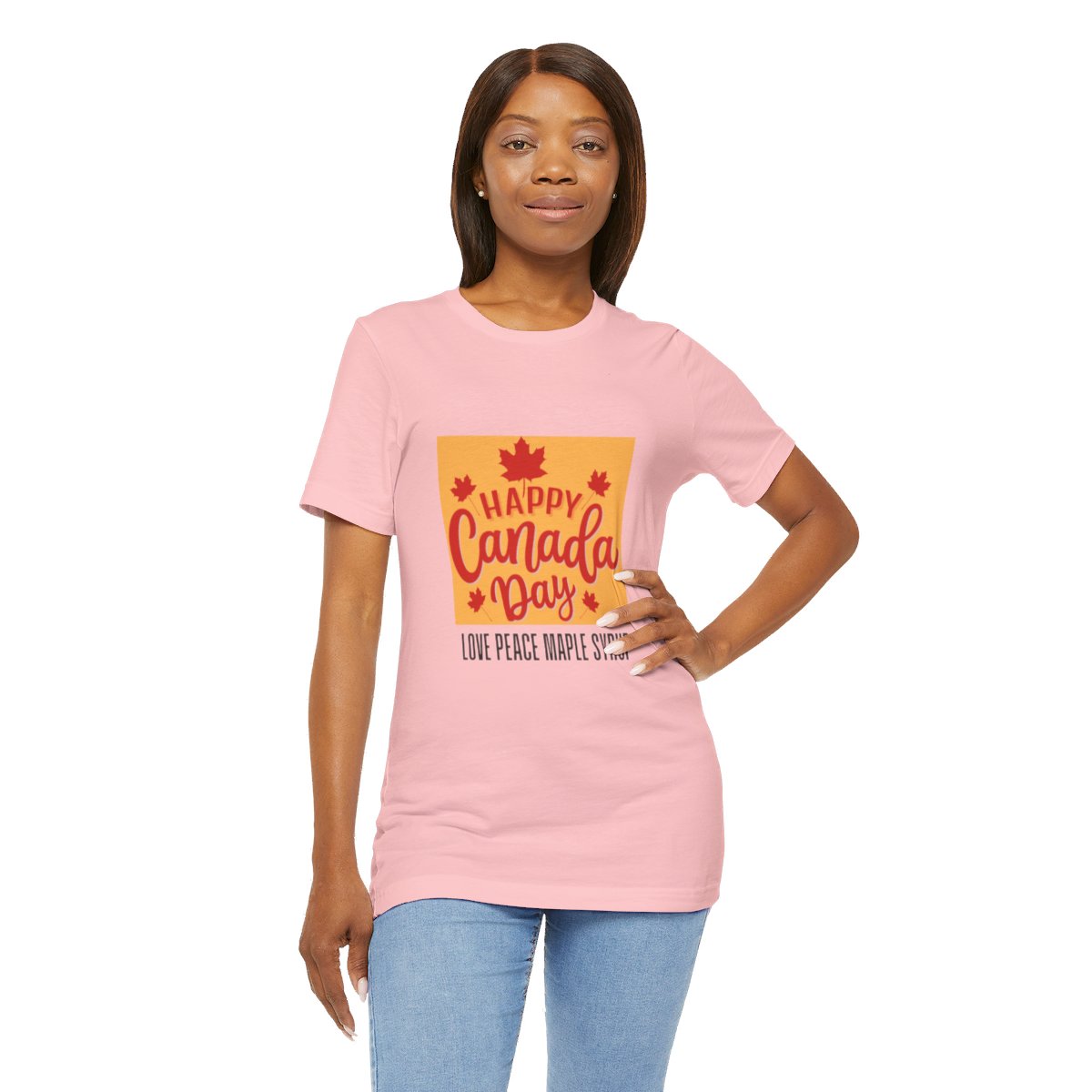 Happy Canada Day, Love Peace Maple Syrup: Unisex Jersey Short Sleeve Tee 109 Happy Canada Day, Love Peace Maple Syrup: Unisex Jersey Short Sleeve Tee - Image 109