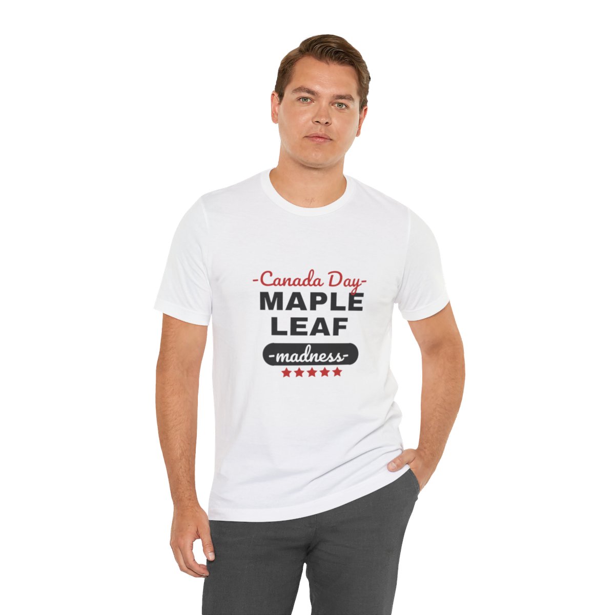 Canada Day: Maple Leaf Madness : Unisex Jersey Short Sleeve Tee - Image 14