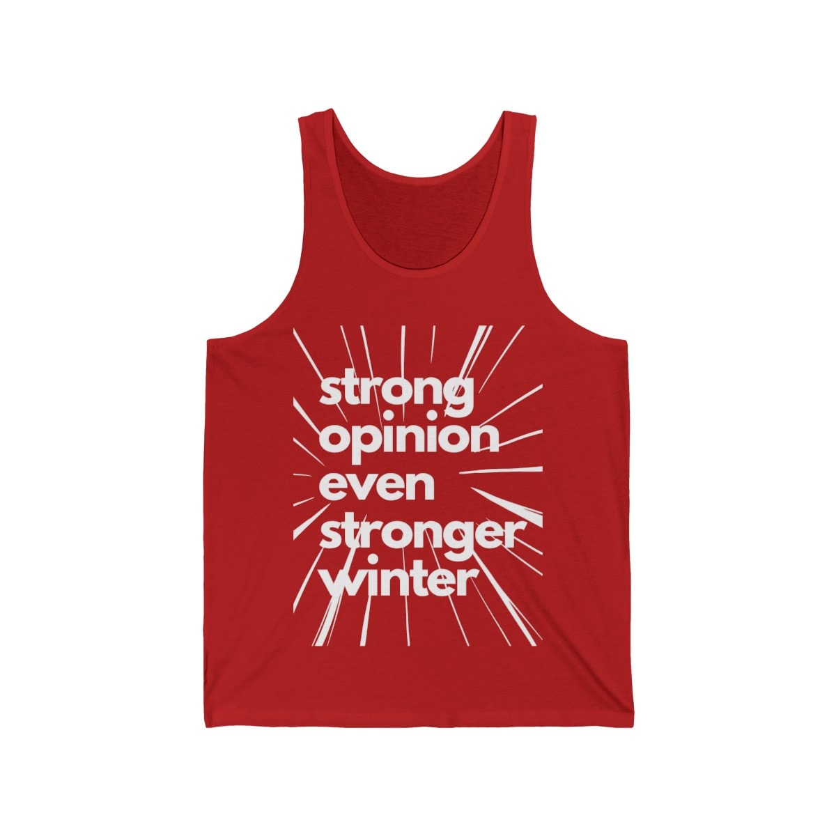 Strong Opinion Even Stronger Winter: Unisex Jersey Tank - Image 3