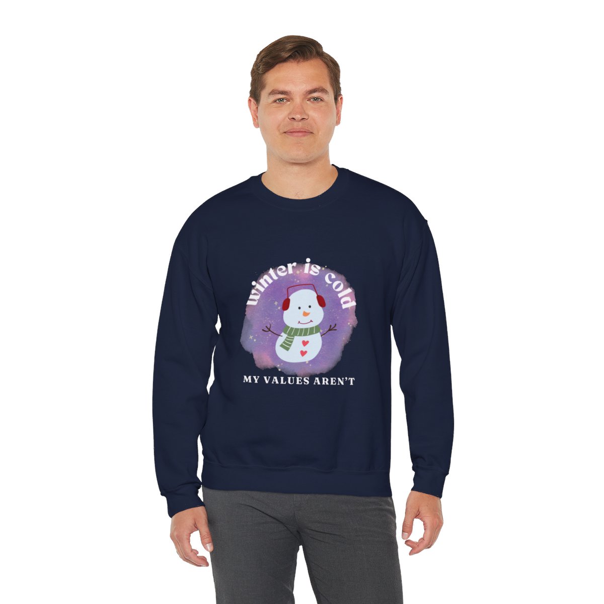 Winter is cold, my values aren't - Unisex Heavy Blend™ Crewneck Sweatshirt - Image 7