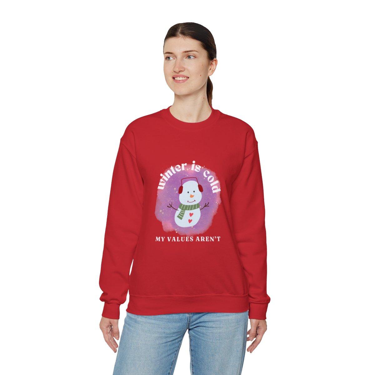 Winter is cold, my values aren't - Unisex Heavy Blend™ Crewneck Sweatshirt - Image 42