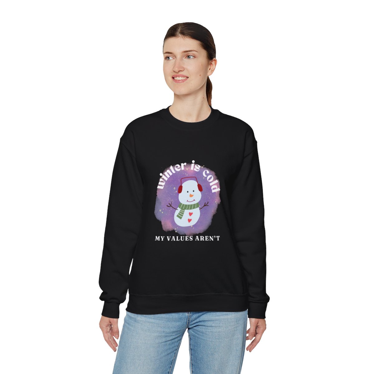 Winter is cold, my values aren't - Unisex Heavy Blend™ Crewneck Sweatshirt - Image 20