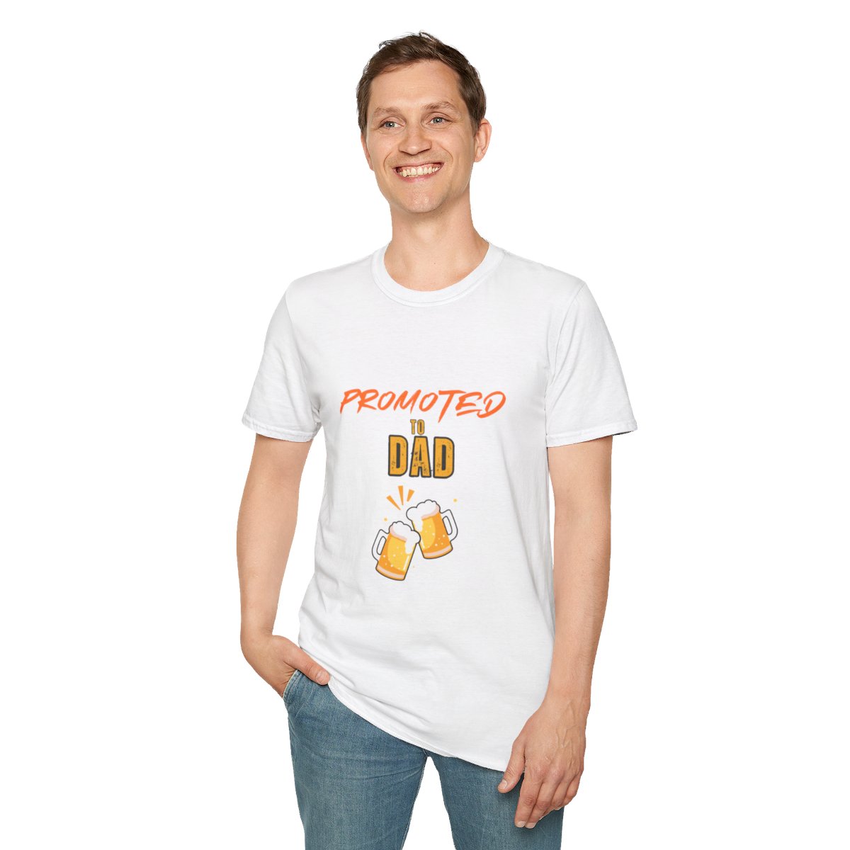 Promoted to Dad: Unisex Softstyle T-Shirt - Image 20