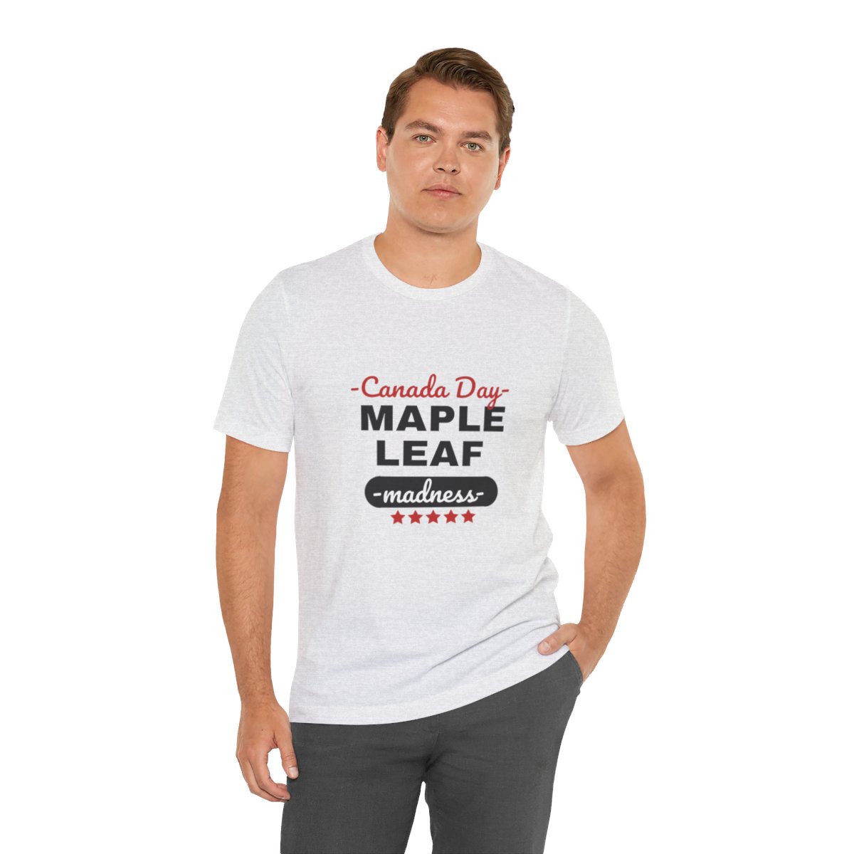 Canada Day: Maple Leaf Madness : Unisex Jersey Short Sleeve Tee - Image 43