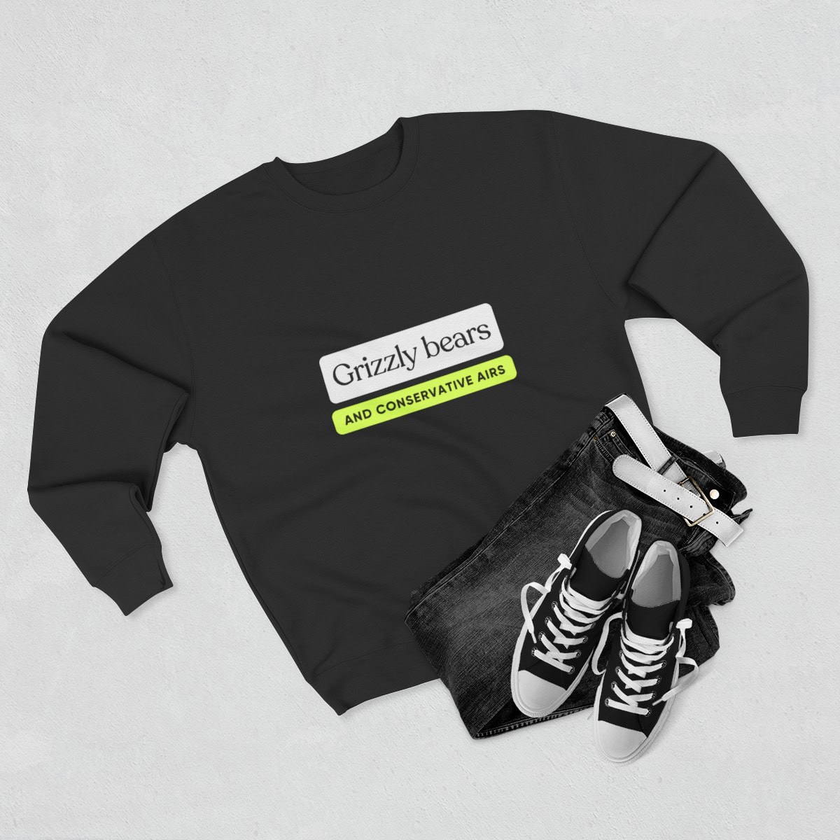 Grizzly Bears & Conservative Airs: Unisex Crewneck Sweatshirt - Image 8