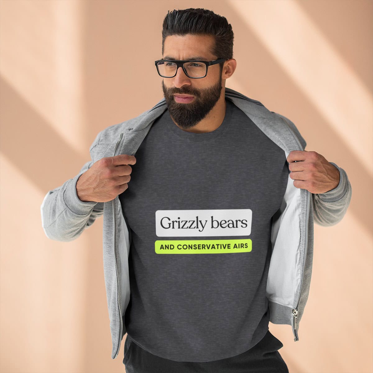 Grizzly Bears & Conservative Airs: Unisex Crewneck Sweatshirt - Image 4