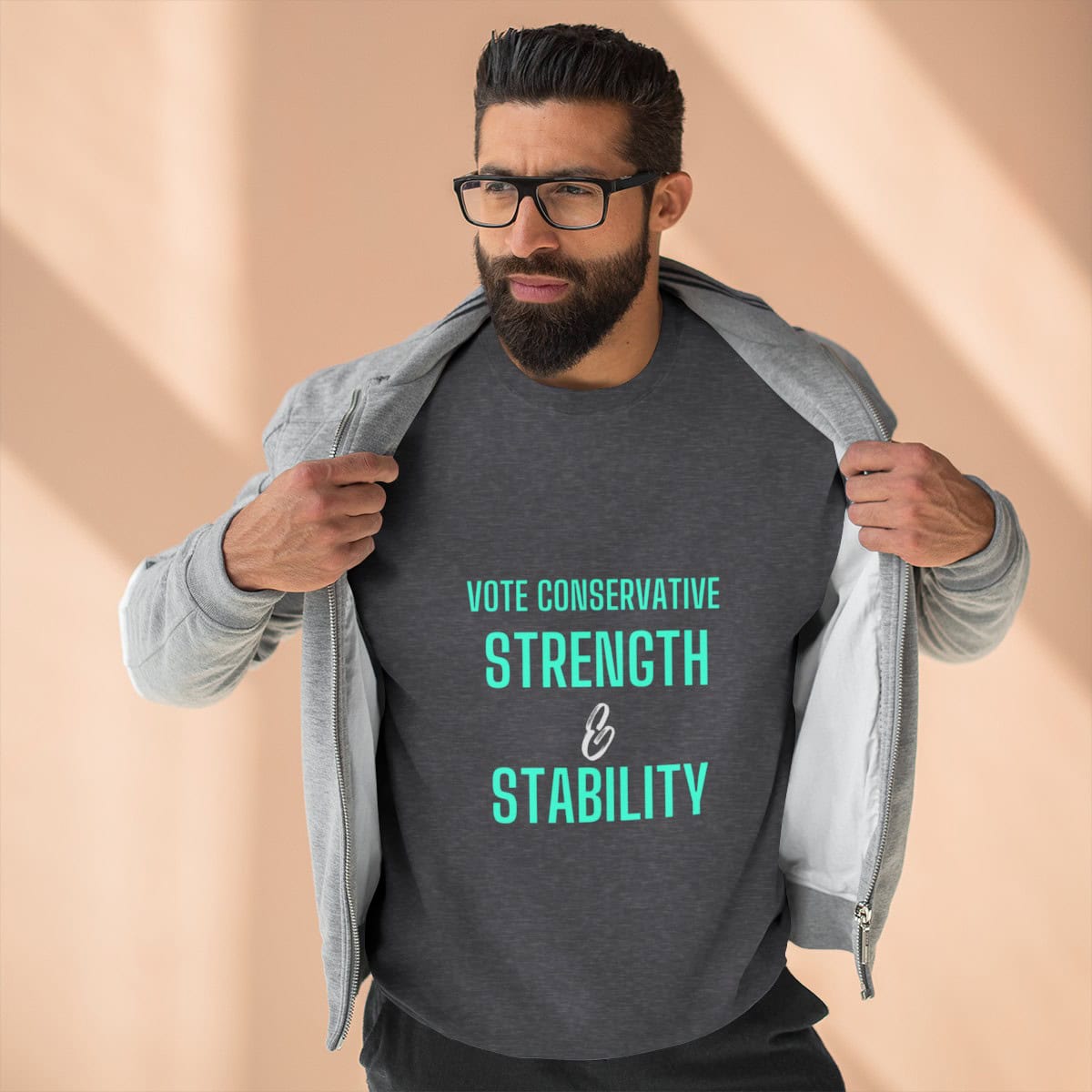Vote Conservative, Strength & Stability - Unisex Crewneck Sweatshirt 9 Vote Conservative, Strength & Stability - Unisex Crewneck Sweatshirt - Image 9