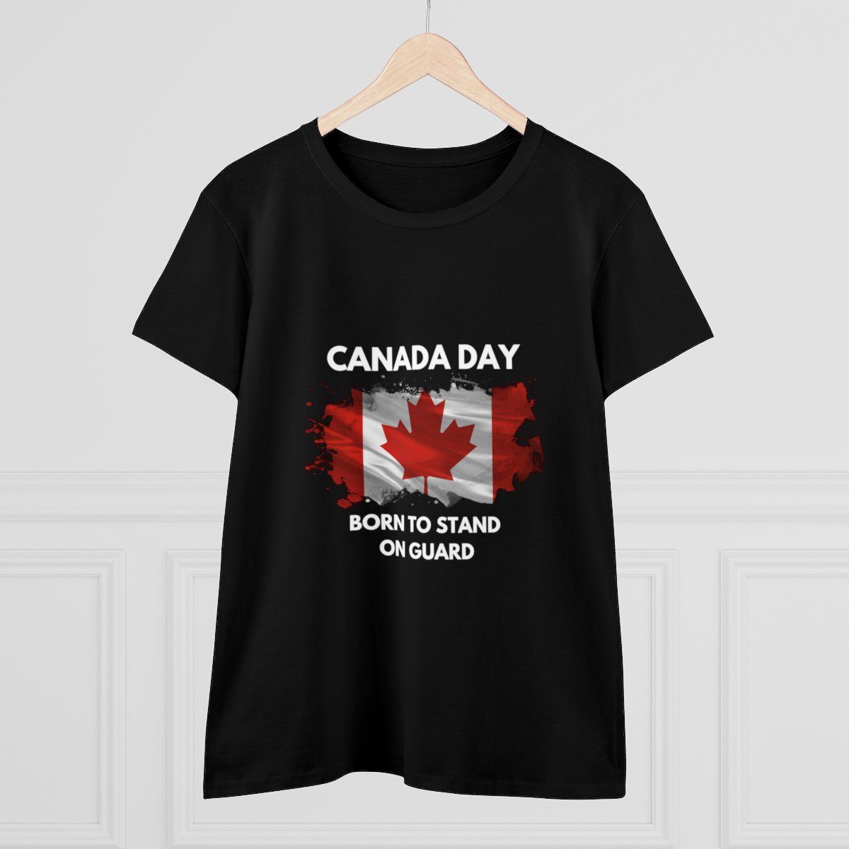 Canada Day, Born to Stand on Guard: Women's Midweight Cotton Tee 9 Canada Day, Born to Stand on Guard: Women's Midweight Cotton Tee - Image 9
