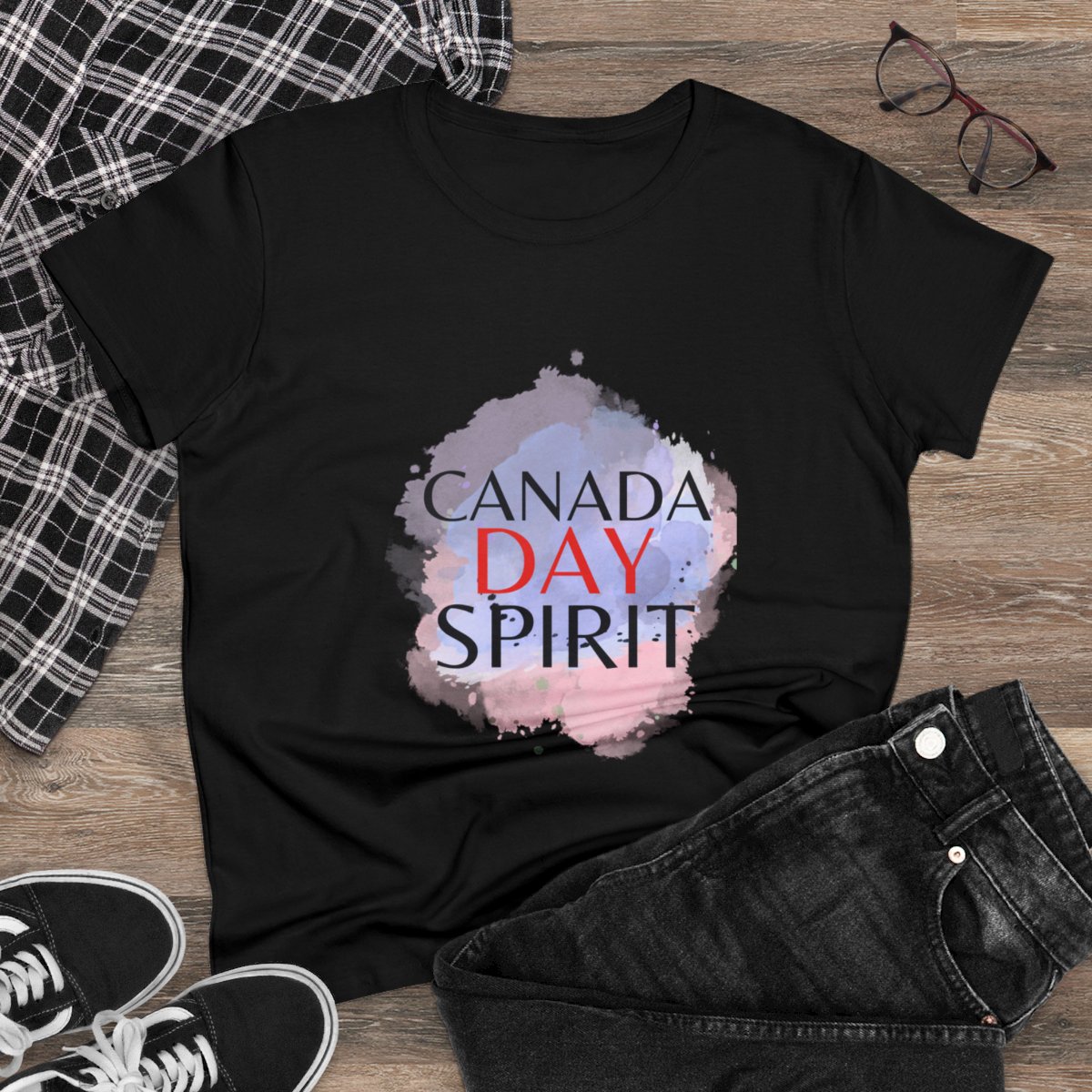 Canada Day Spirit: Women's Midweight Cotton Tee - Image 5
