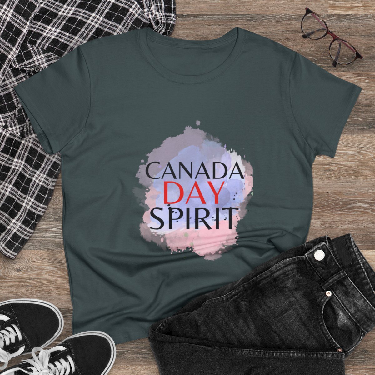 Canada Day Spirit: Women's Midweight Cotton Tee - Image 15