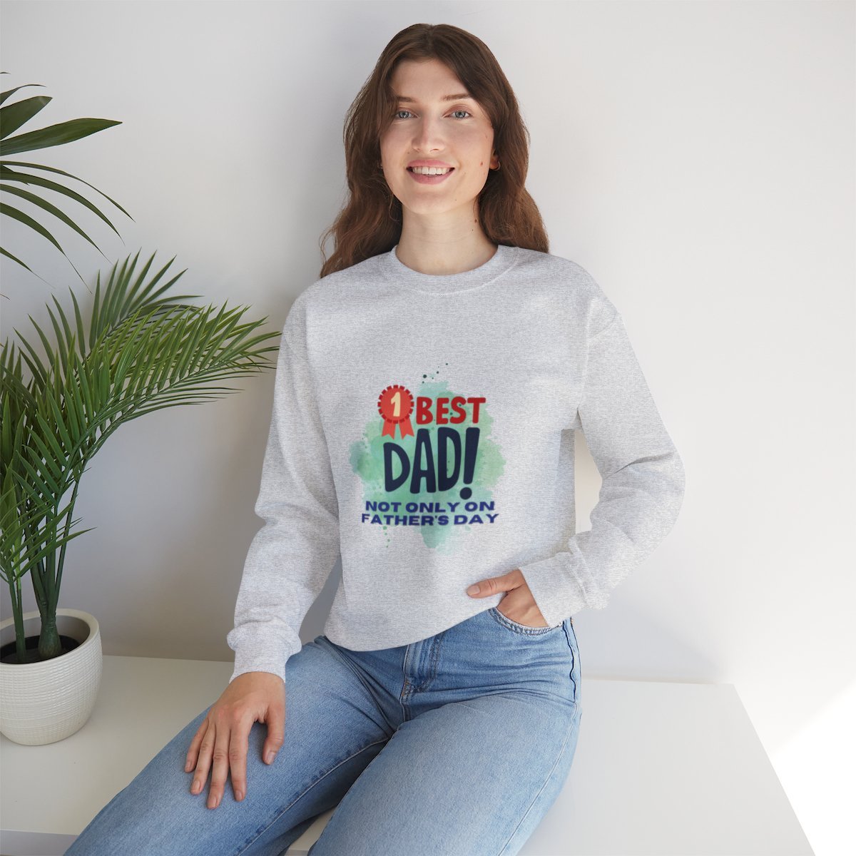 No. 1 Best Dad, Not Only On Father's Day: Unisex Heavy Blend™ Crewneck Sweatshirt - Image 12